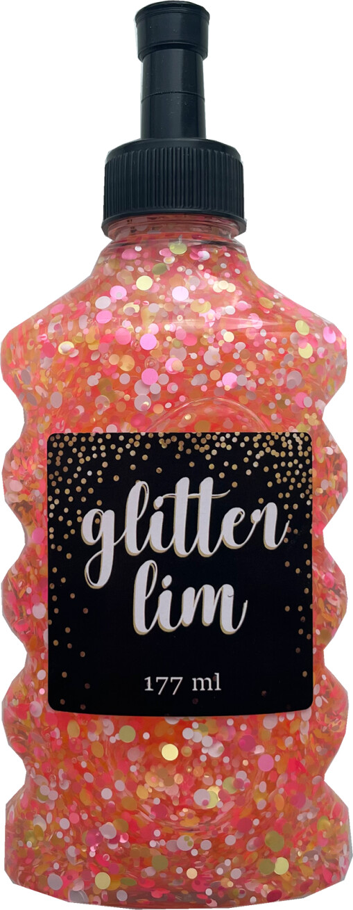 Hobby Mate Glitterlim grov glitter, Orange, 177ml