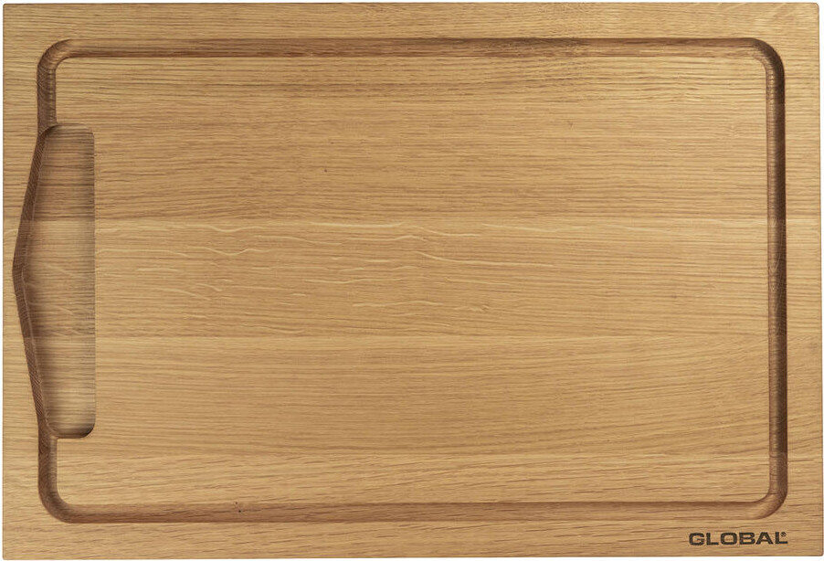 Global - Skærebræt I Egetræ Med Saftrille - 45x30x4 Cm