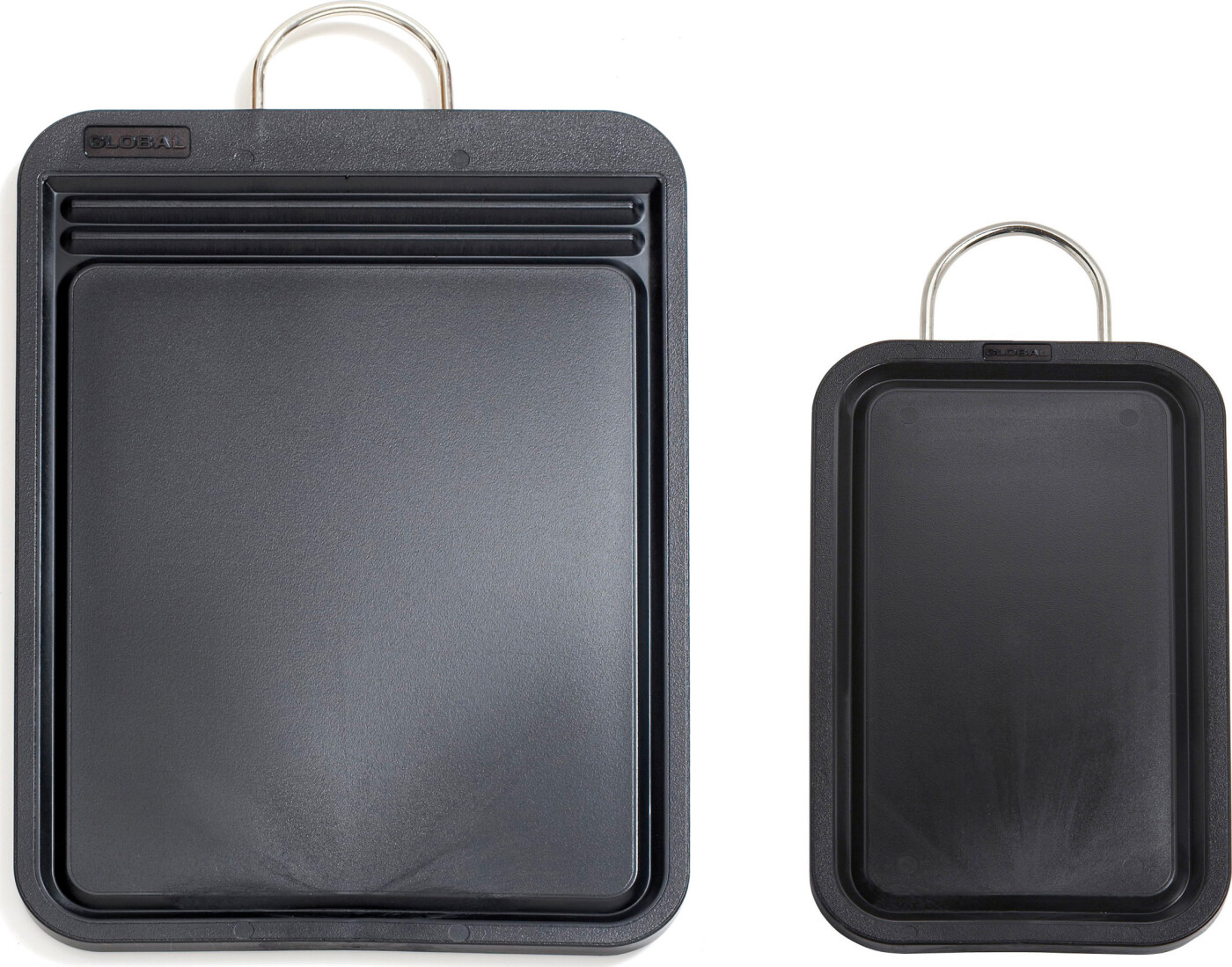 Global - Skærebræt Sæt Med Håndtag - Plast - 2 Dele - Sort