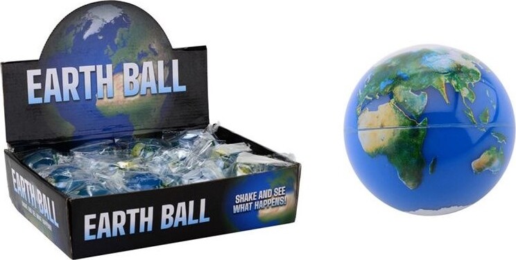 Globe Glitterball 6,50 Cm - Bold Med Vand Og Verdenskort