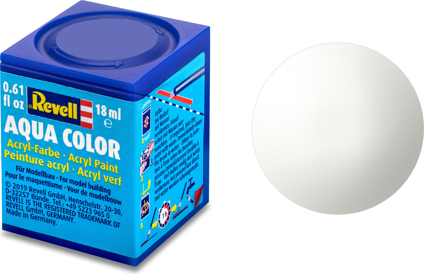 Revell - Maling - Aqua Color Gloss White Acrylic - Ral 9010 - 18 Ml - 36104