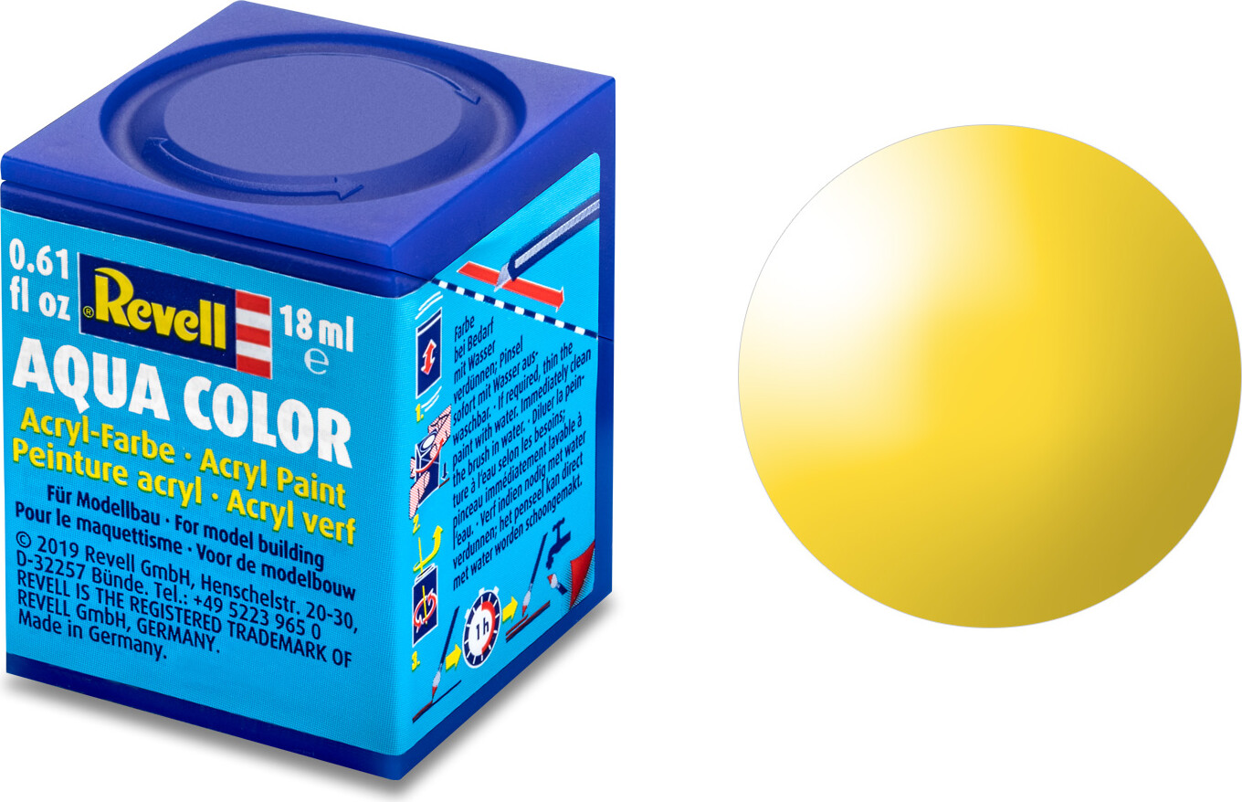 Revell - Maling - Aqua Color Gloss Yellow Acrylic - Ral 1018 - 18 Ml - 36112