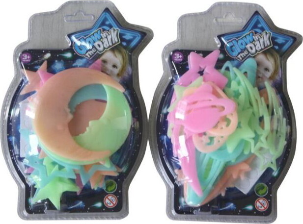 Glow In The Dark Frv Stjerner Til Loftet 18 Stk - Assorteret