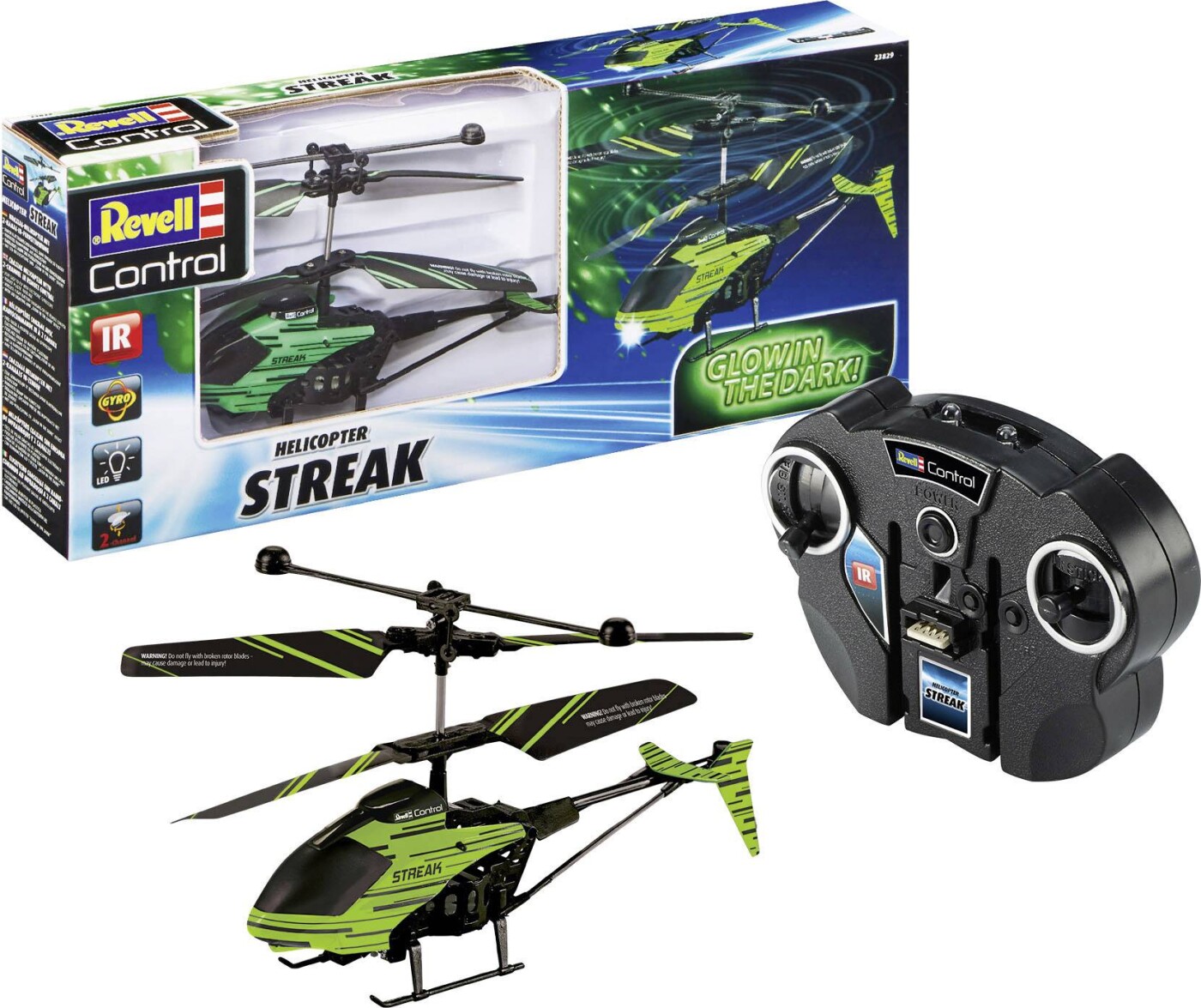 Billede af Revell Control - Helicopter Streak - Glow In The Dark - 18 Cm hos Gucca.dk