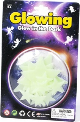 Glow-in-the-dark Stjerner 15stk. Ass. I Blister - Glowing