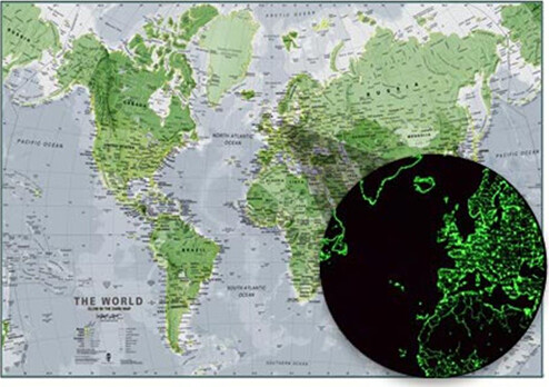 Glow In The Dark World Map