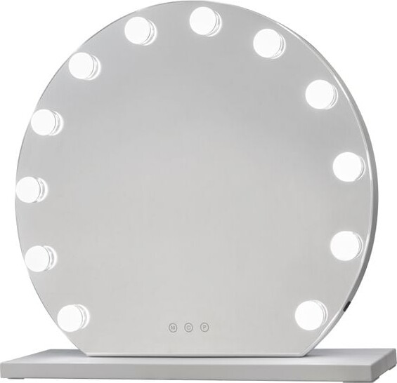 Glow Up - Makeup Artist Mirror - Round W. 12 Led Lamps - White