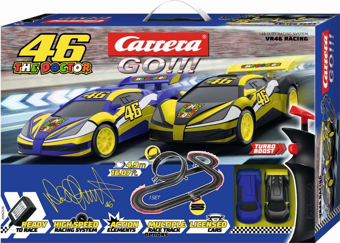 Carrera - Go - Racerbane Sæt - Vr46 Ultimate Racing - 1:43 - 62576