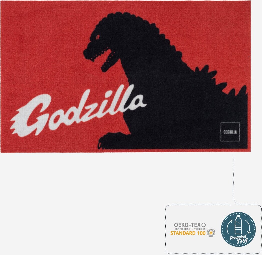Godzilla Dørmåtte - Rød Sort - 80x50 Cm