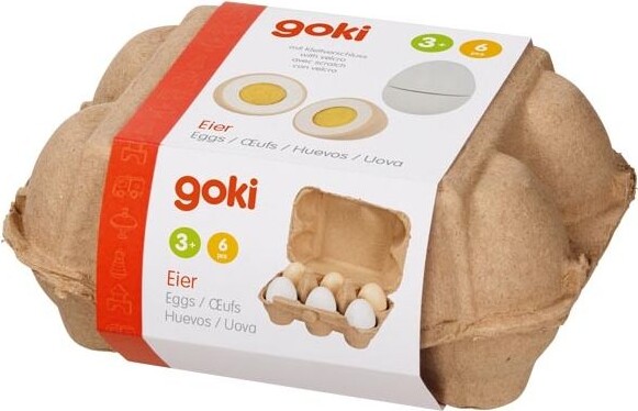 Goki æg Med Velcro I Bakke - 6 Stk