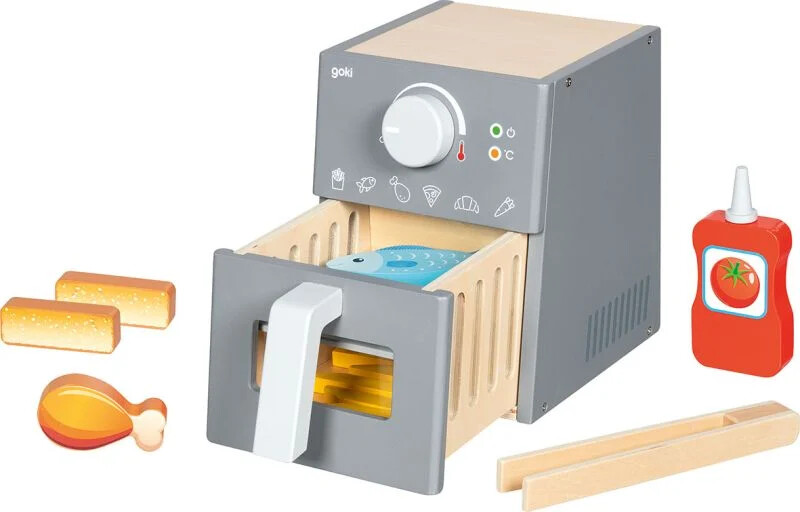 Goki 51430 - Airfryer Legetøj Med Tilbehør - Træ