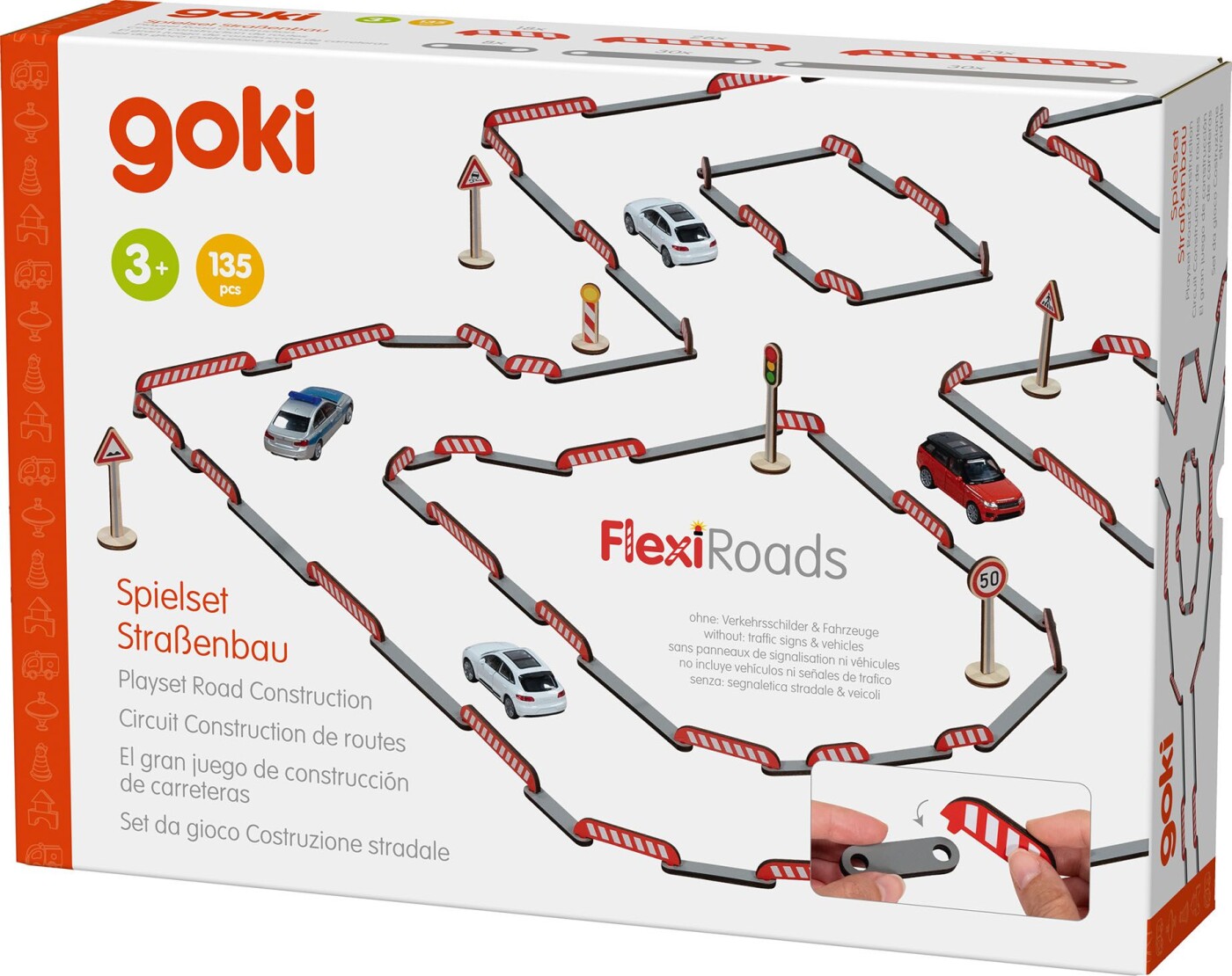 Goki - Playset Vejbyggeri Flexiroads
