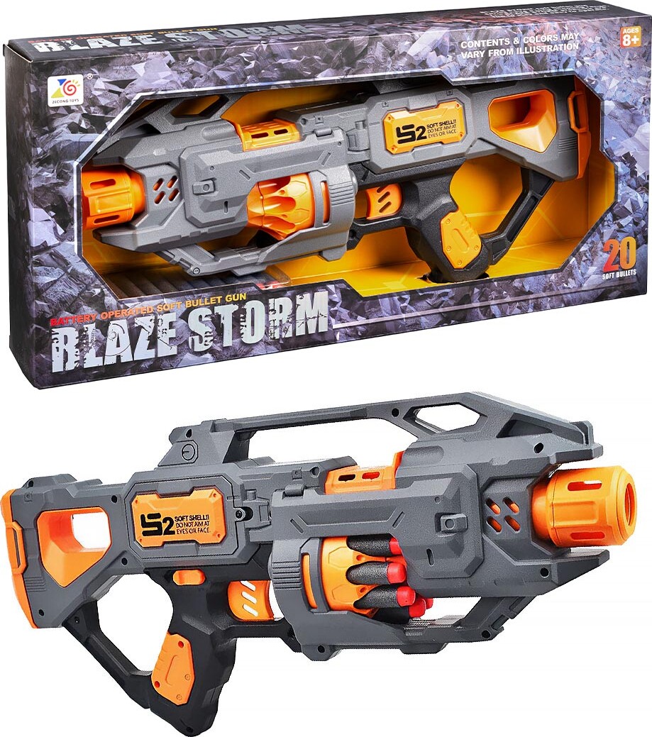Blaze Storm - Soft Ball Gun S2 - Batteridrevet - Inkl. 20 Kugler