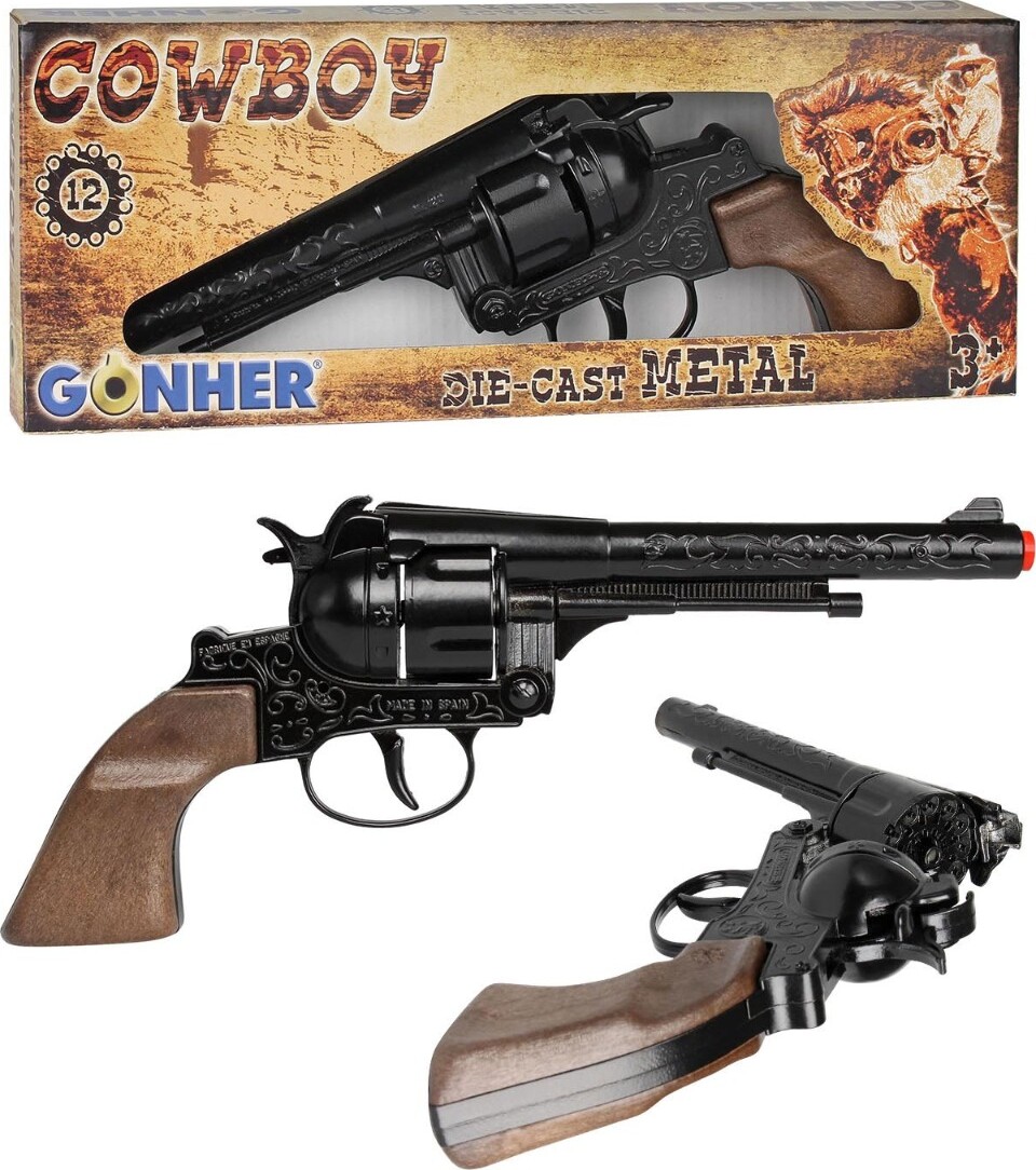 Gonher - Metal Cowboy Pistol 12 Skuds - Legetøjspistol