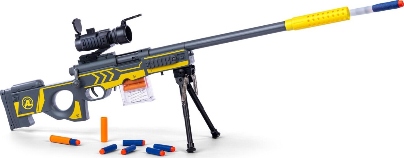 Air Shooter - Sniper Riffel - Sæt Med 20 Skumpile Og Tilbehør