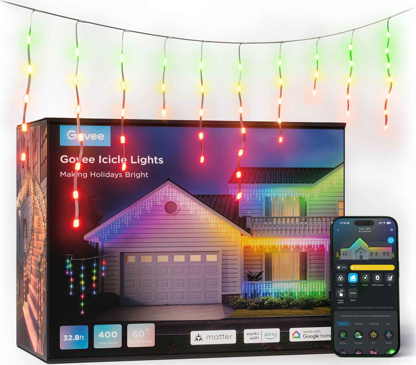 Govee - Icicle Ligths - 10m Udendørs Lyskæde