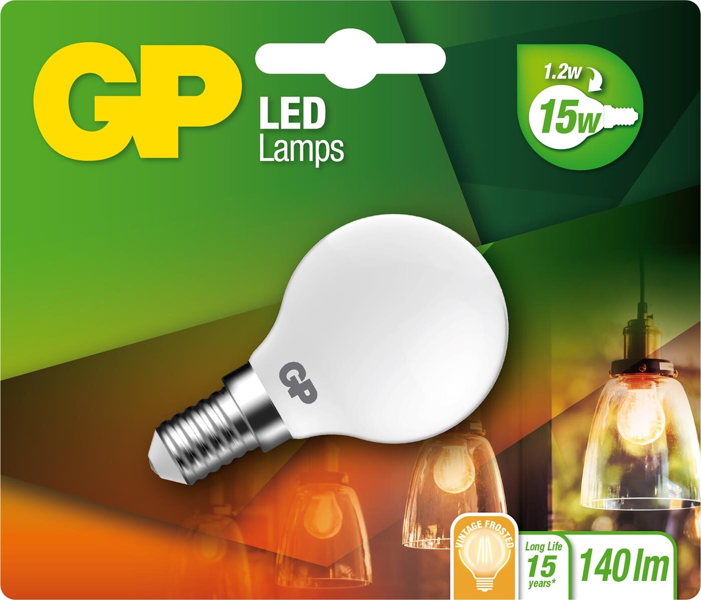 Gp - Led Pære - Filament Frost Mini Globe - E14 1.2w 15w 136 Lm
