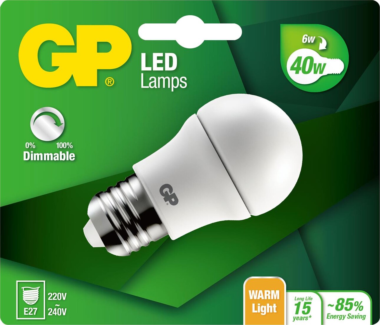 Gp - Led Lamp Mini Globe, E27, Dim, 6w (40w), 470lm,