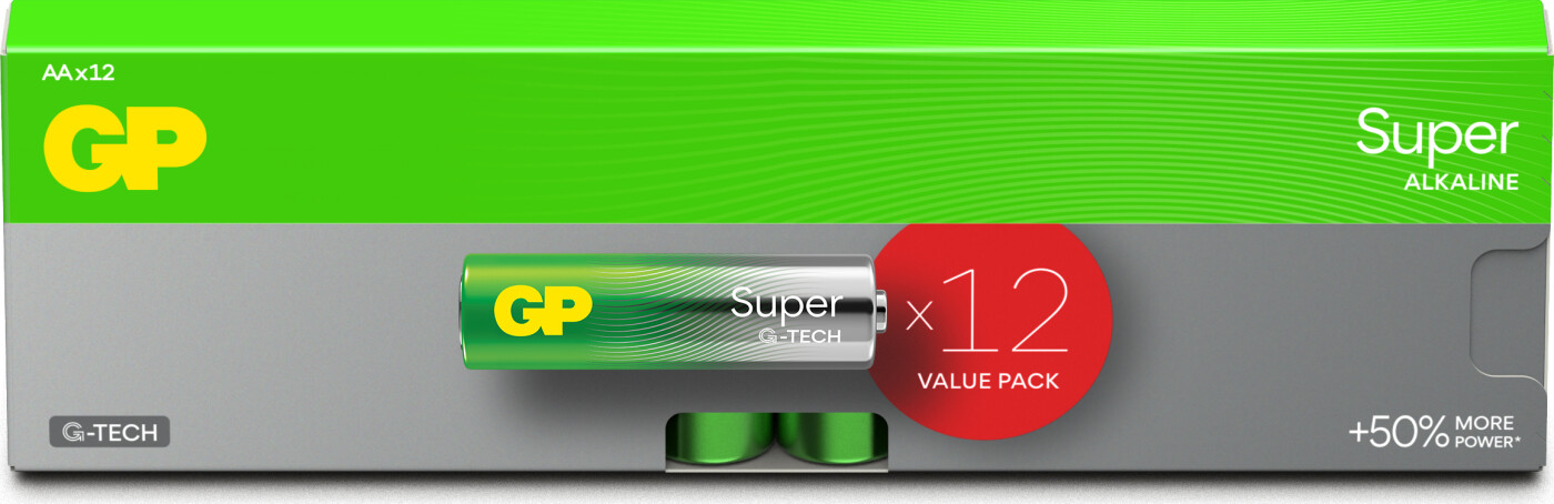 Gp - Super Alkaline Aa Batterier - 15a Lr6 1,5v - 12 Stk