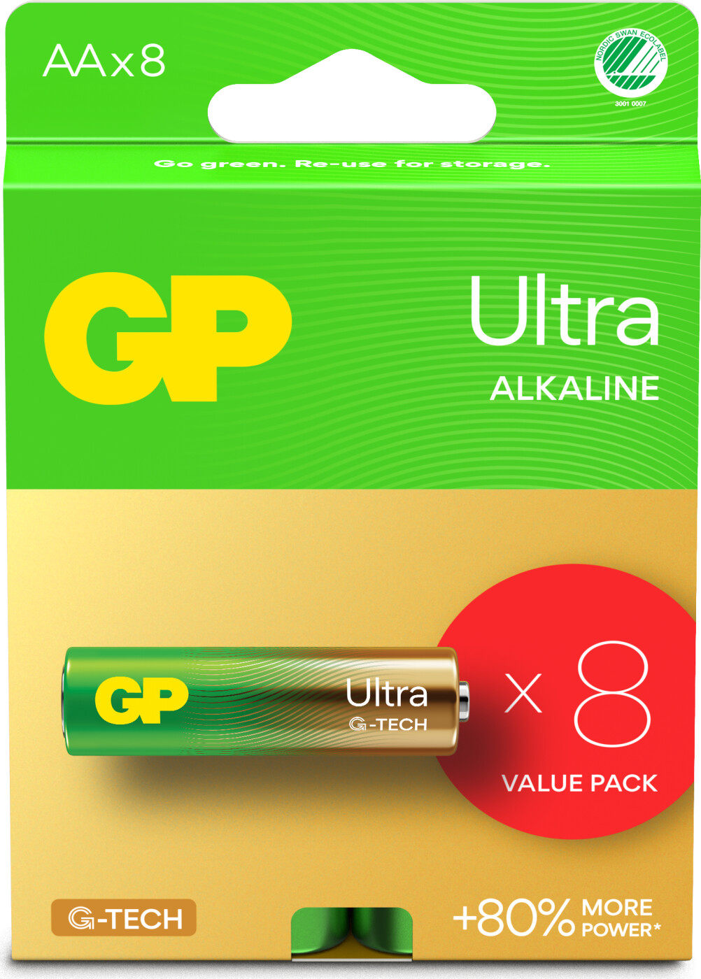 Gp - Ultra Alkaline Aa Batterier - 15au Lr6 1,5v - 8 Stk