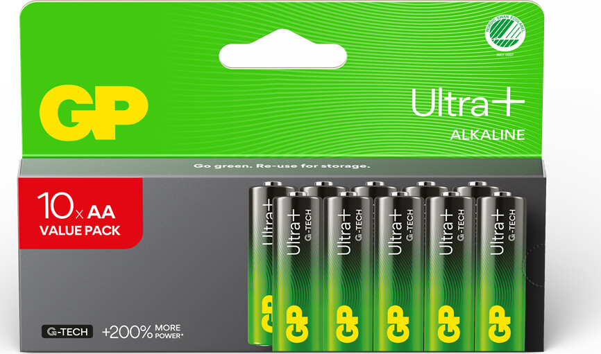 Gp - Aa Batterier Ultra Plus Alkaline - 15au/lr6 1.5v - 10-pak - Gp Batteries