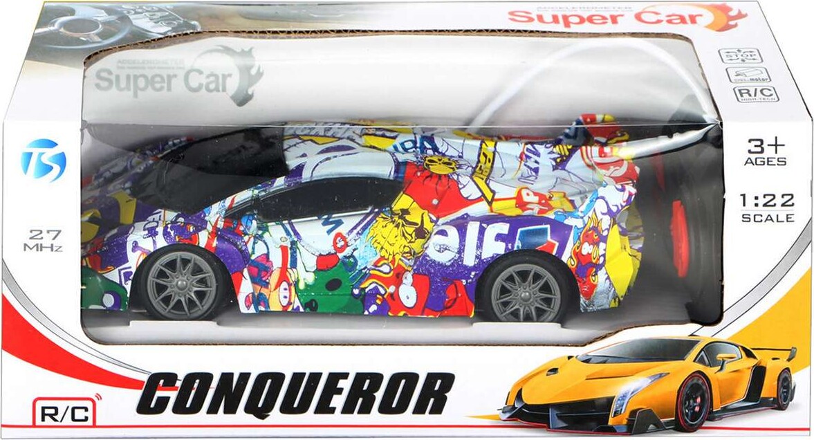 Fjernstyret Racerbil Med Lys - Conqueror - Graffiti - 1:20