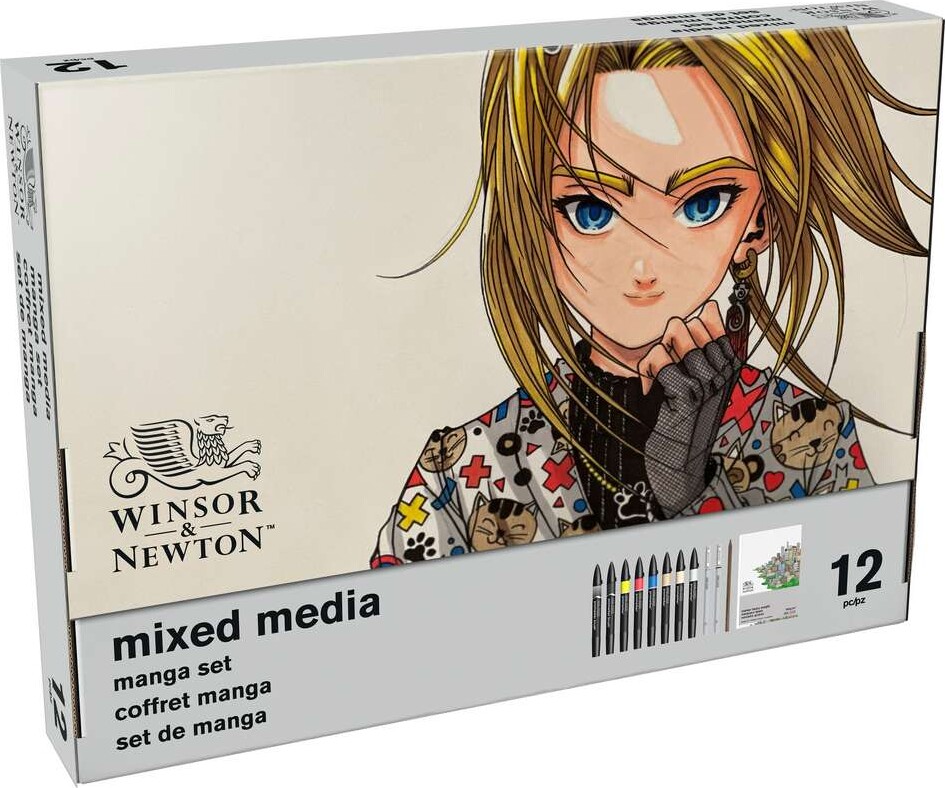 Winsor & Newton - Mixed Media Manga Malesæt - 12 Dele