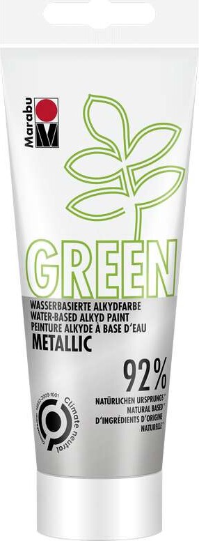 Alkydmaling - Sølv Metallic - Indendørs Og Udendørs - 100 Ml - Marabu