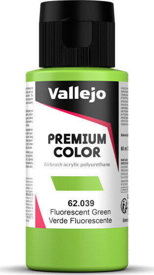 Vallejo - Premium Airbrush Maling - Green Fluorescent 60 Ml