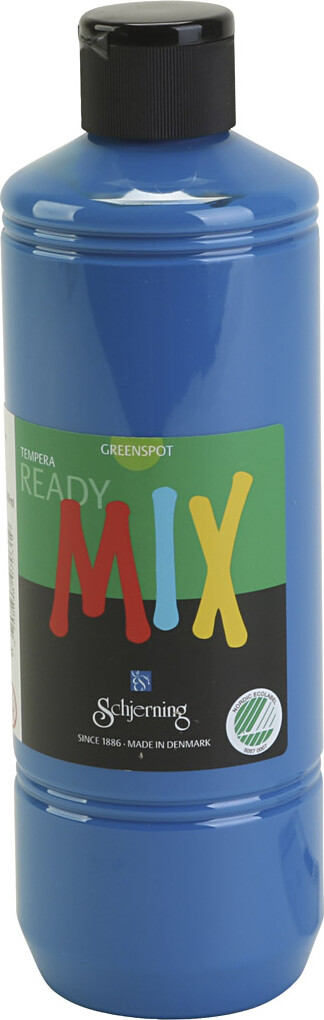 Greenspot Ready Mix - Tempera Maling - Mat - Primær Blå - 500 Ml