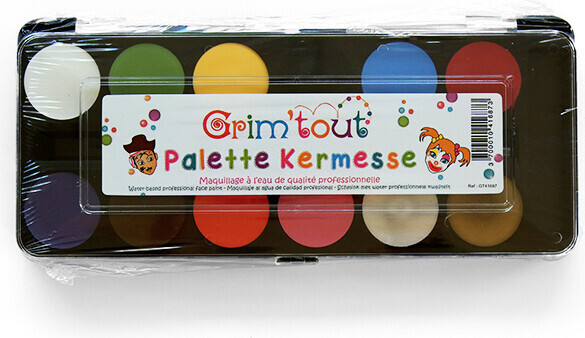 Grim Tout - Universal Ansigtsmaling Palette Til Børn - 12 Farver