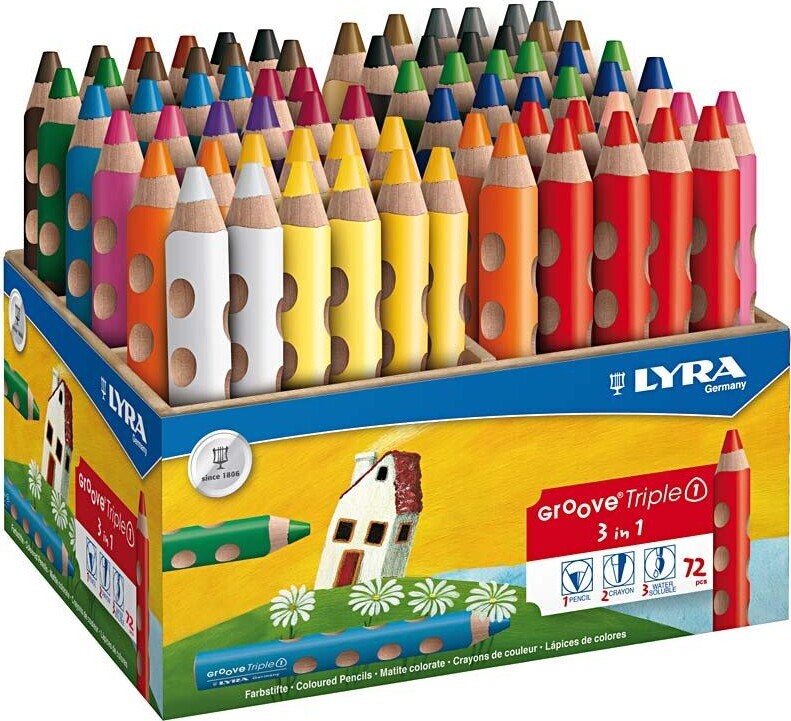 Lyra - Groove Triple 1 Farveblyanter - Forskellige Farver - 72 Stk.