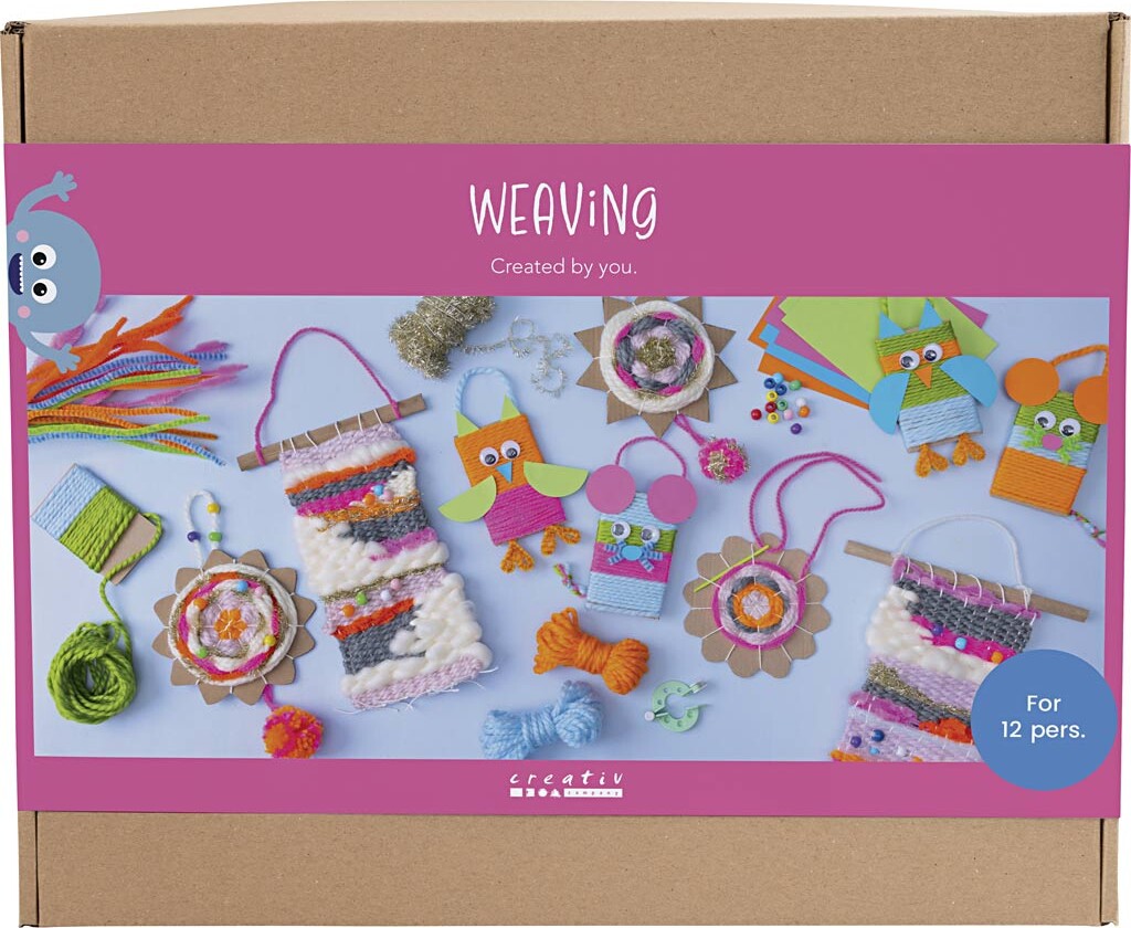 Gruppe Diy Kit Vævning - Vægophæng - Ophæng - Ugler - Mus - Assorterede Farver