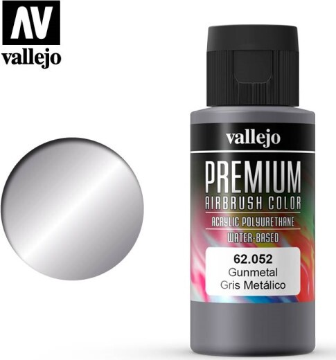 Vallejo - Premium Airbrush Maling - Gunmetal 60 Ml