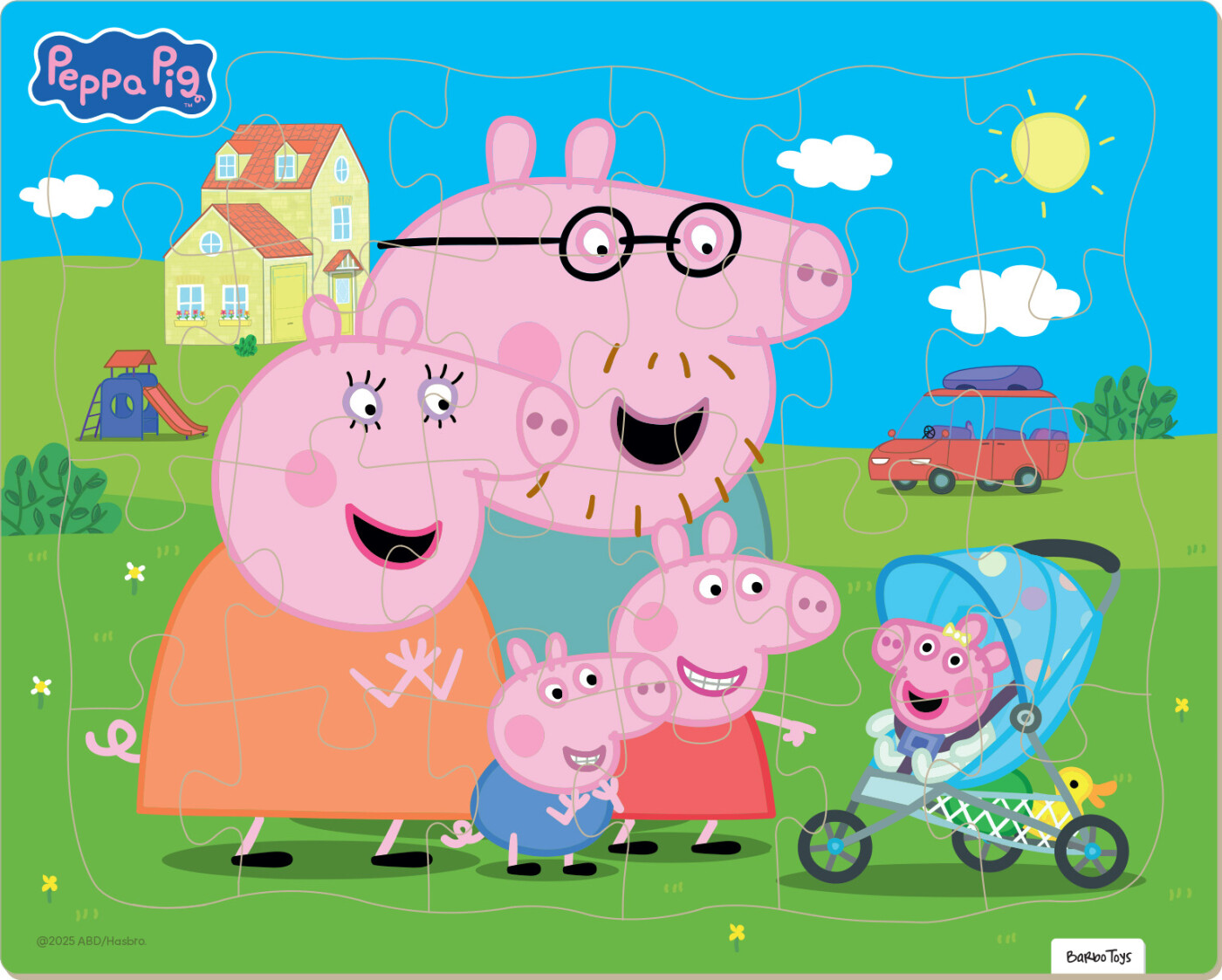 Gurli Gris - Indrammet Pap Puslespil - 24 brikker - Familie