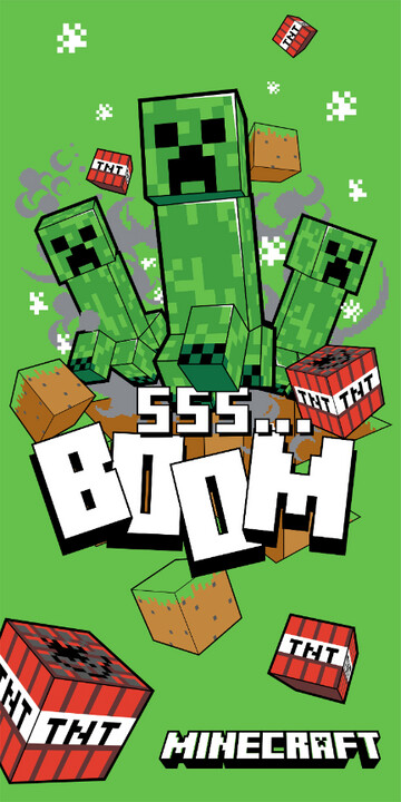 Minecraft Boom Håndklæde - 70x140 Cm