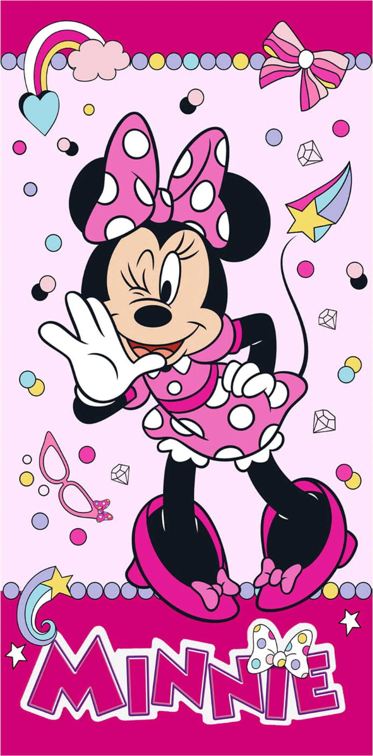 Billede af Minnie Mouse Håndklæde Til Børn - Disney - 70x140 Cm