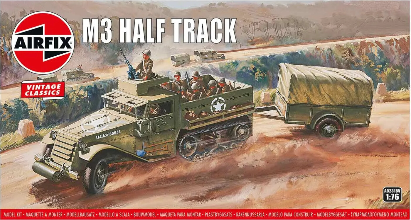 Airfix - M3 Half Track Byggesæt - Vintage Classics - 1:76 - A02318v
