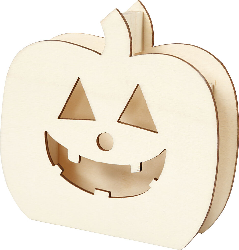 Halloweenfigur - Græskarhoved - H 13 Cm - D 3 Cm - B 13,5 Cm - 1 Stk. billede