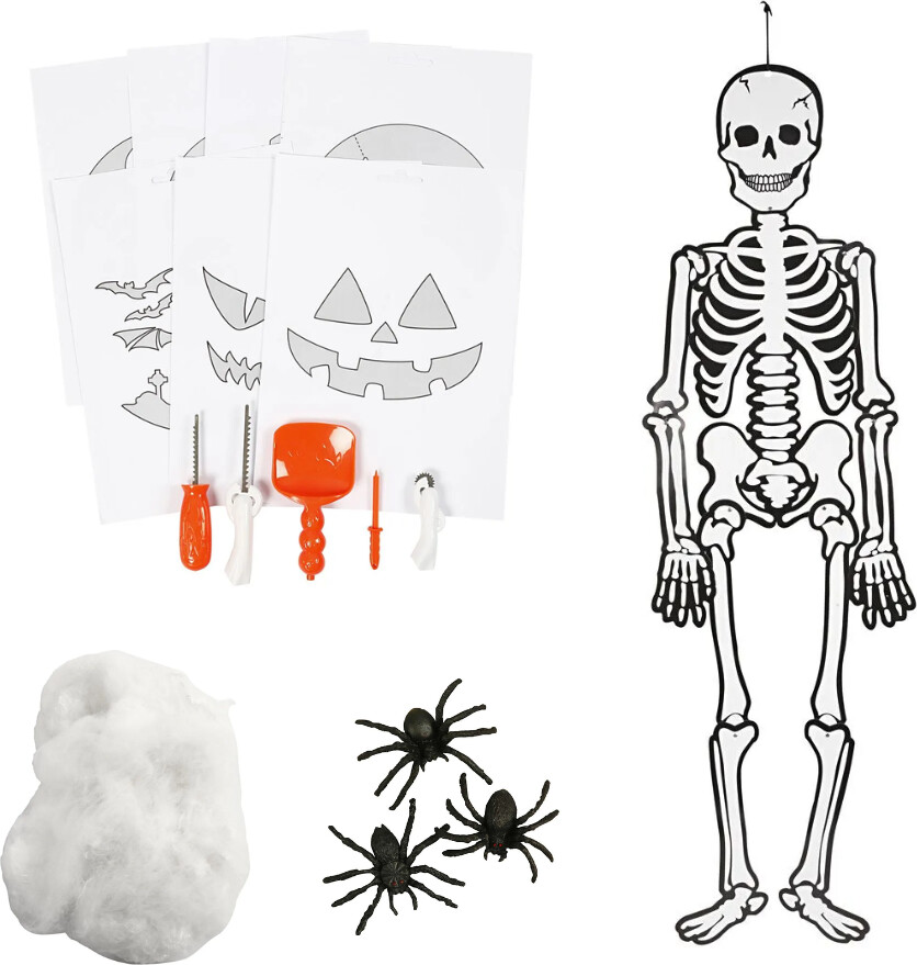 Halloween Fest Pynt Sæt Med Skelet