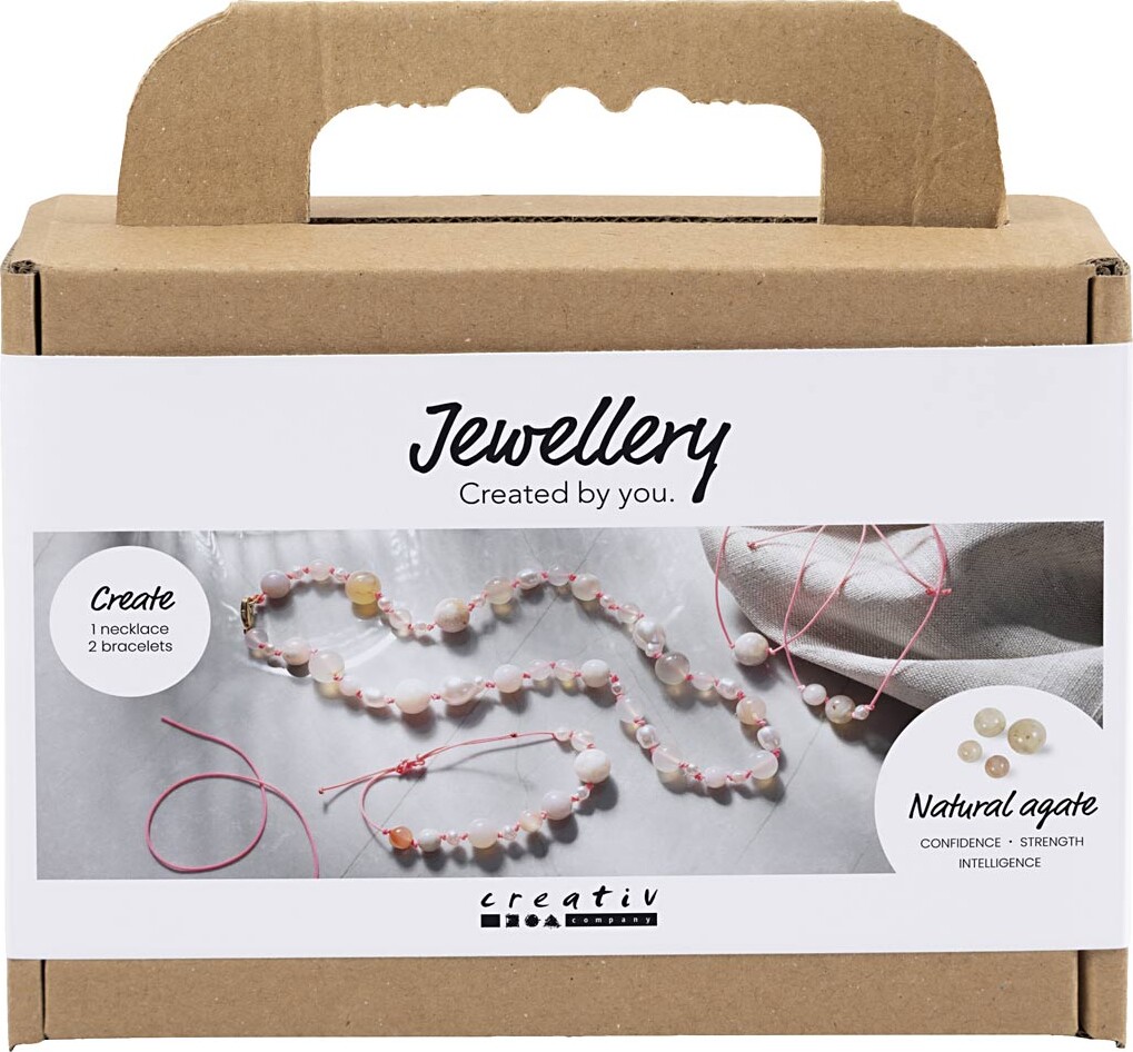 Halskæde Og Armbånd - Pink billede