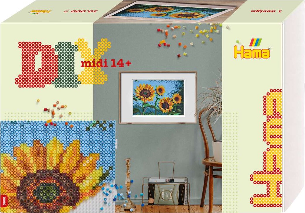 Hama Art - Solsikker Perlesæt - 10.000 Midi Perler - 3608