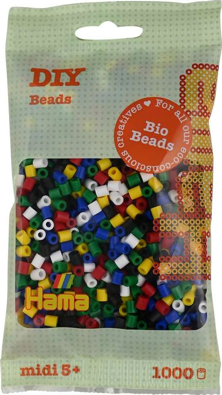 Se Hama Bio Midi Perler - Mix 198 - 6 Farver - 1.000 Perler - 190-198 hos Gucca.dk