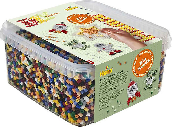 HAMA Beads Hama - BIO midi - 15.000 stk + 1 stjerneplade i spand (371900)