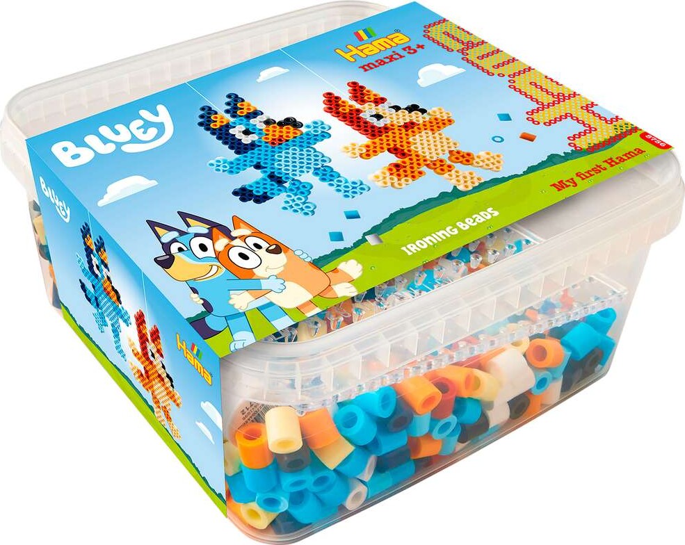 Hama 8756 - Bluey - 900 Maxi Perler + Perleplade + Snor + Papir