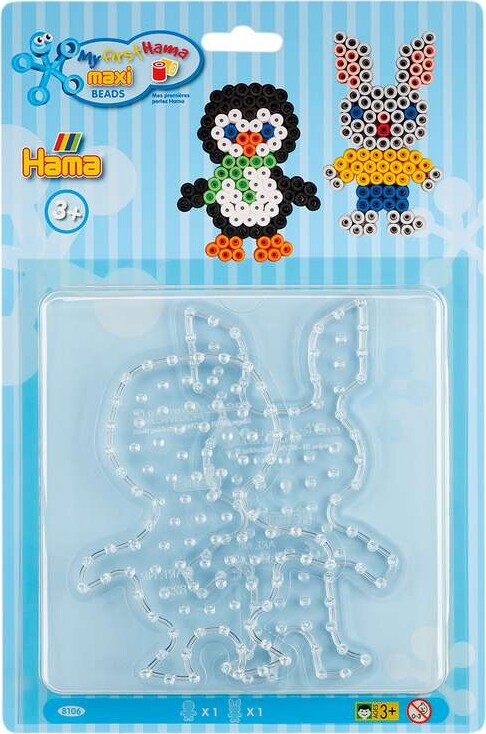 Hama smelteplader Pingvin, Kaninchen i blister til midi-bügelperler maxi (1 stk)