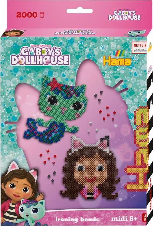Hama Midi Perler - Gabby's Dollhouse - 2.000 Perler 1 Plade - 7975