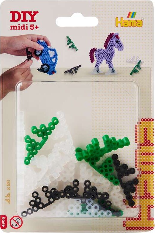 Hama Midi Perlefødder - 20 Stk - Forskellige Farver - 4906