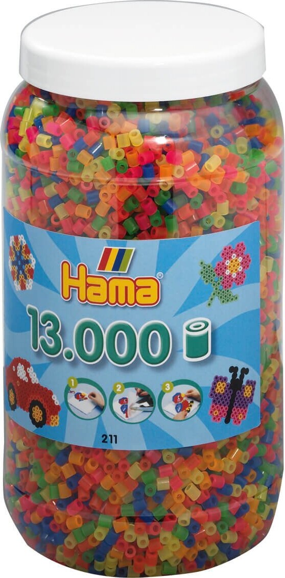 Hama Midi Perler - Neon Mix 51 - 13.000 Stk I Spand - 211-51