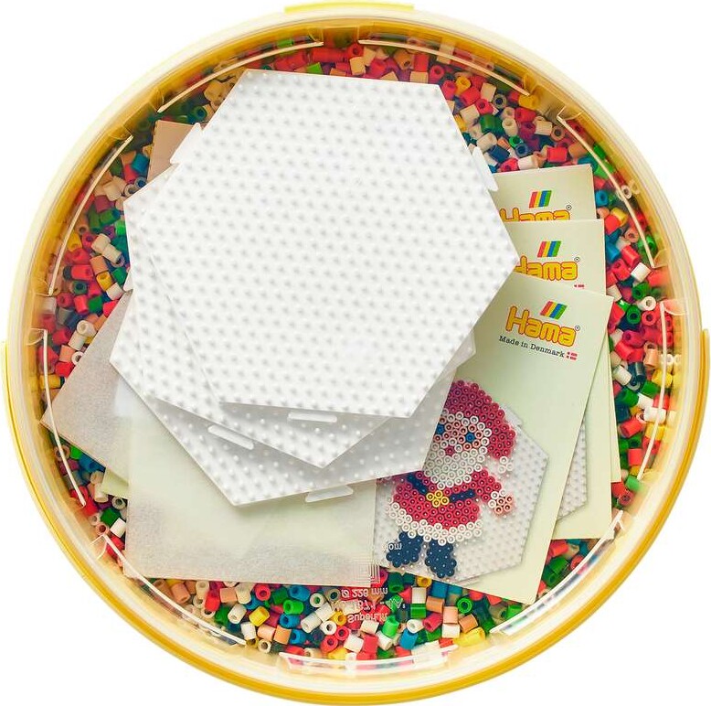 Hama 181-301 - Jul - 30.000 Stk. Midi Perler + 3 Sekskant Plader